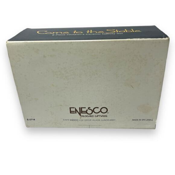 Vintage ENESCO Ceramic Nativity Scene‎ Collectible Mary Joseph Manger 8 Pieces - Picture 11 of 11